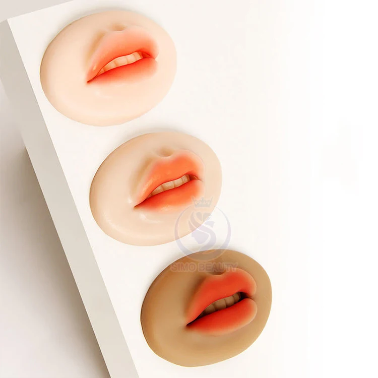 permanent makeup 5d soft silicone lip mold Microblading 3D 5D Practice silicone lips mouth