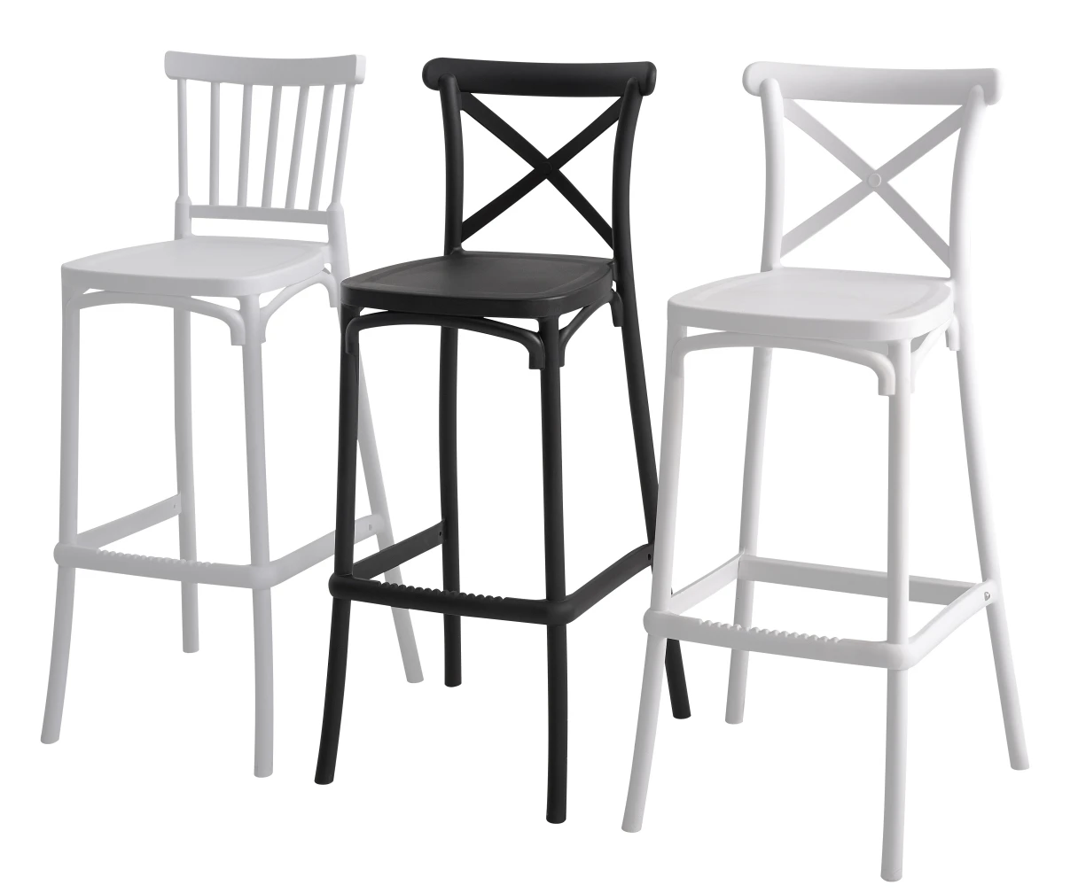 Stackable plastic Material Bar Chairs Durable Plastic Design for Bars and Events