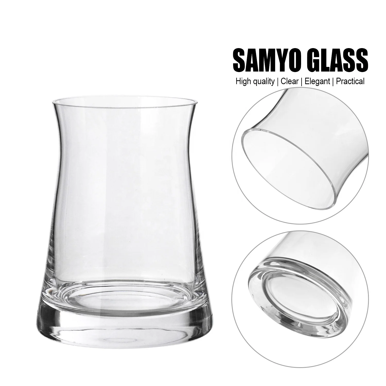 High quality Creative Home Decoration Crystal thick bottom heavy waist spirit shot Whiskey Glass Tabletop Flower Vase