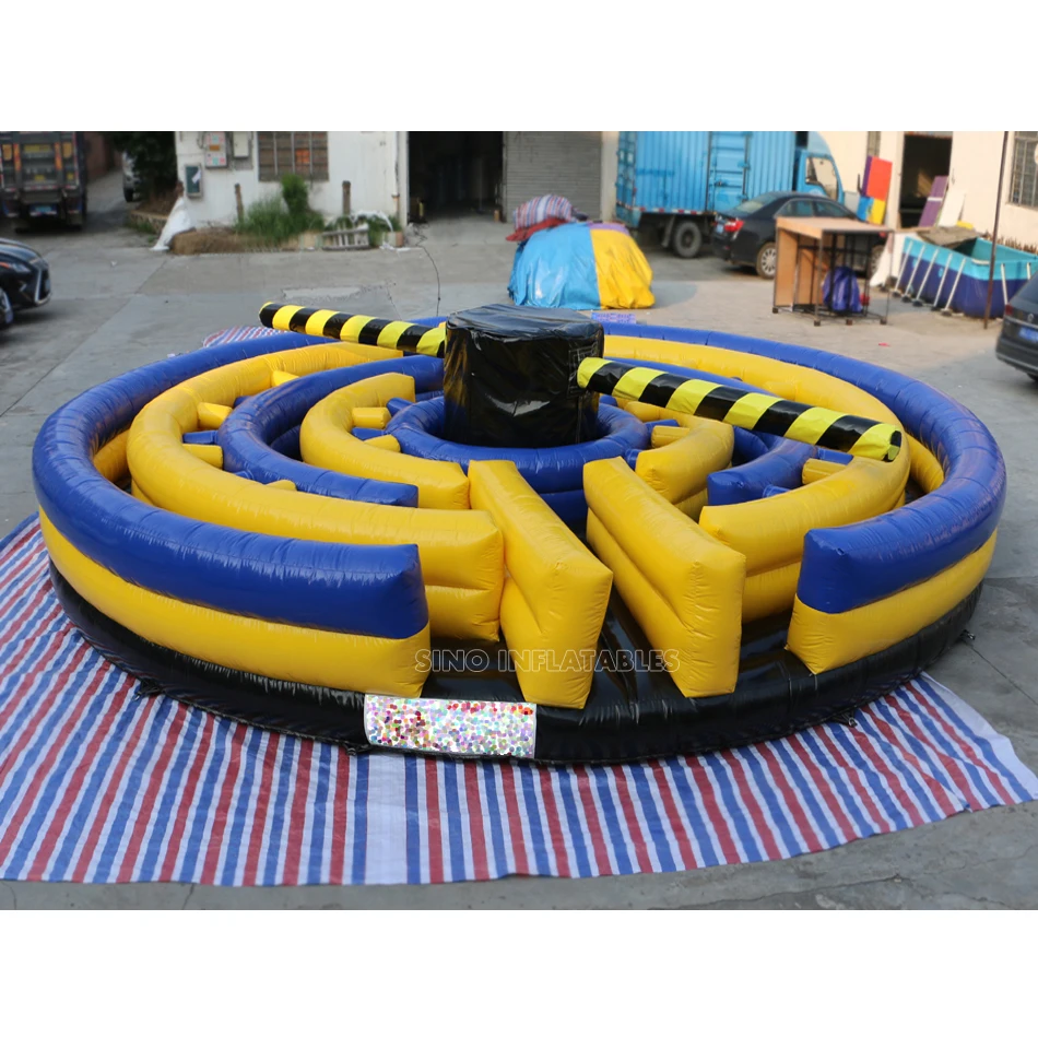 8 metes Dia. adults duck n run inflatable meltdown game with crazy rotating machine from China inflatable factory