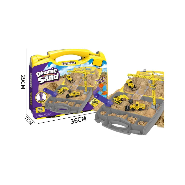 Hot seller Kids Indoor Outdoor Toy Sensory DIY Magic Space Sand Play Sand 1000g Engineering Vehicle Series Mould Accessories