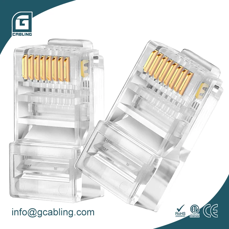 Разъем Gcabling 100 шт./кор. ethernet R J45 Cat6 8P8C RJ45 модульная вилка UTP Cat 6 Соединительный