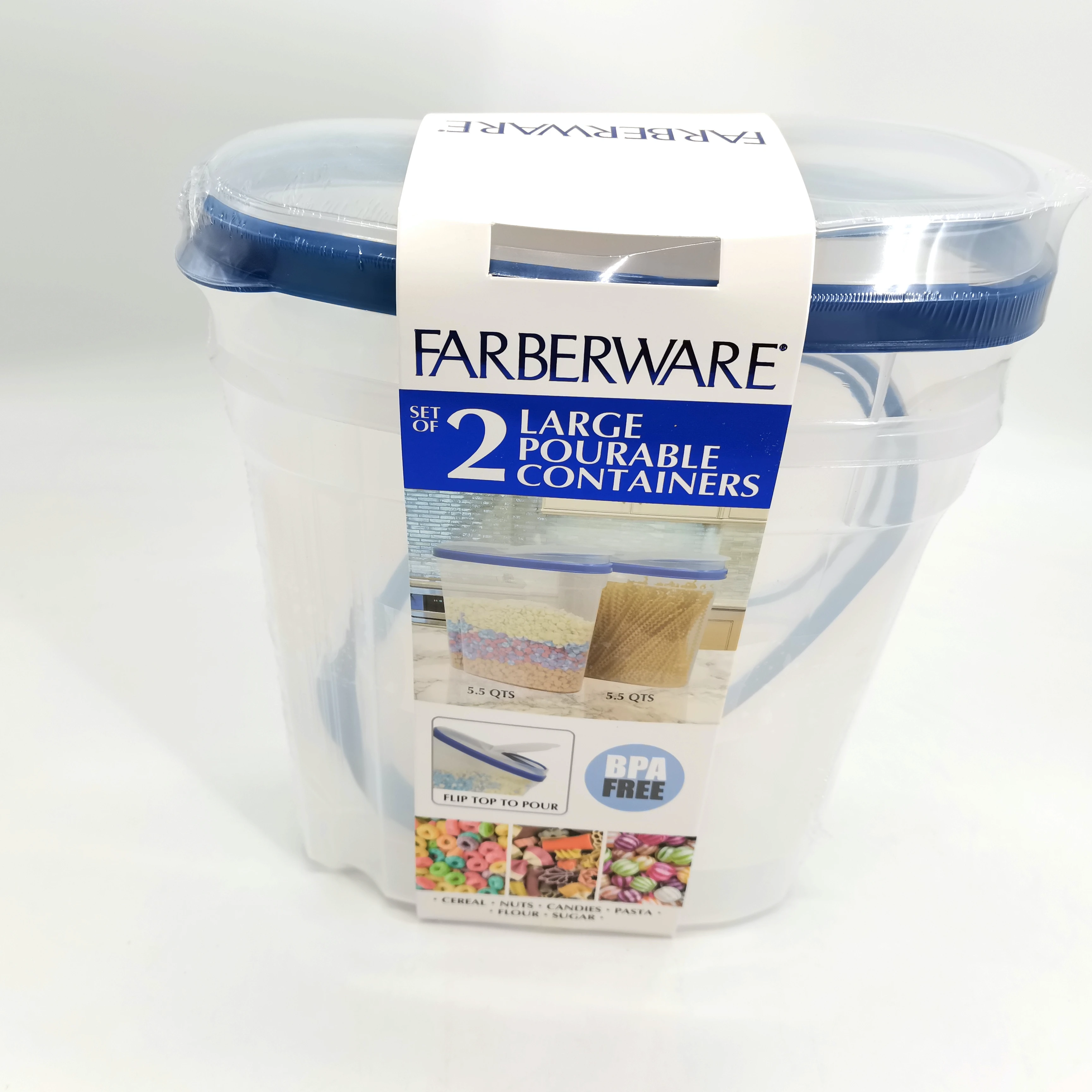 2pk 5.4L plastic cereal keeper
