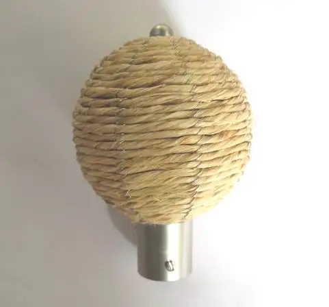 Rattan  Curtain Rod Finial Rattan Furniture Curtain Pipe end Cap Rattan Raw Material