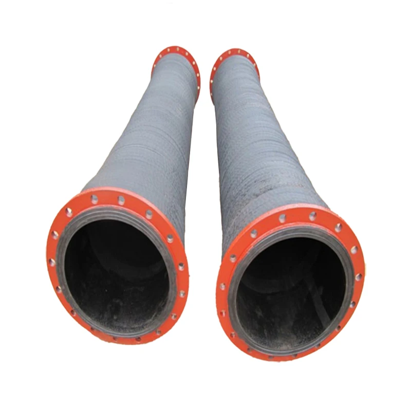 Wear Resistance Flexible Large Diameter Water Suction And Discharge Rubber Hose With Flange