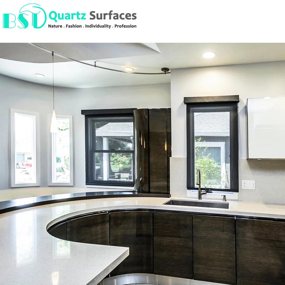 White Sparkle Quartz Stone Slab with Silver Metal Calcatta Gold Quartz 6mm-30mm thick Calacatta White