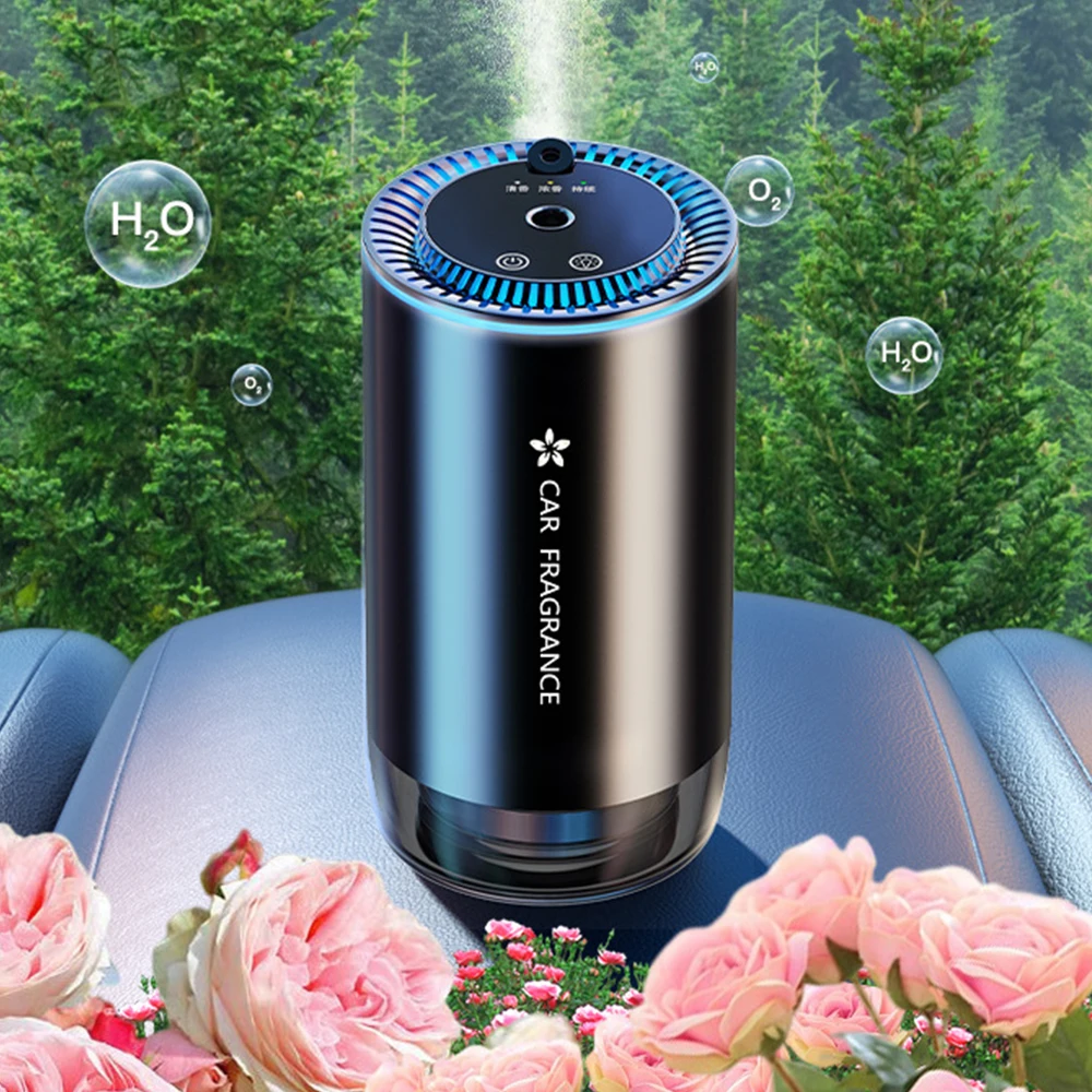 Wholesale Luxury Aluminum Wireless Portable Usb Essential Oil Scent Machine Waterless Car Aroma Diffuser with 50ml Essential Oil