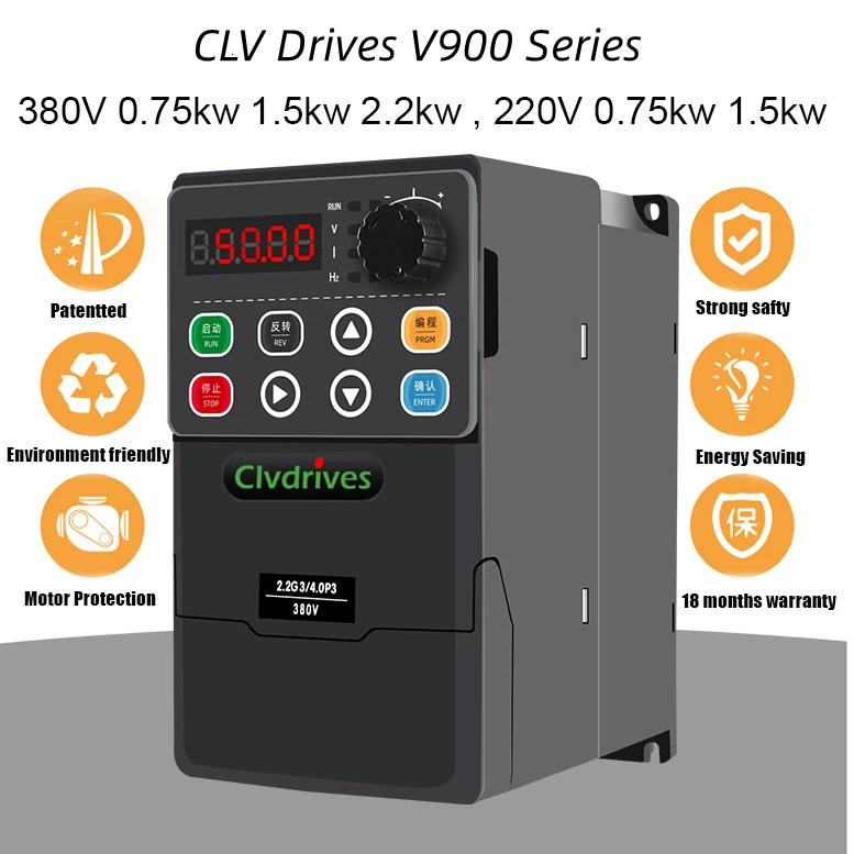 Vector control 2.2kw inverter converter 2200w 3hp vfd drives 380V AC frequency inverter Drives