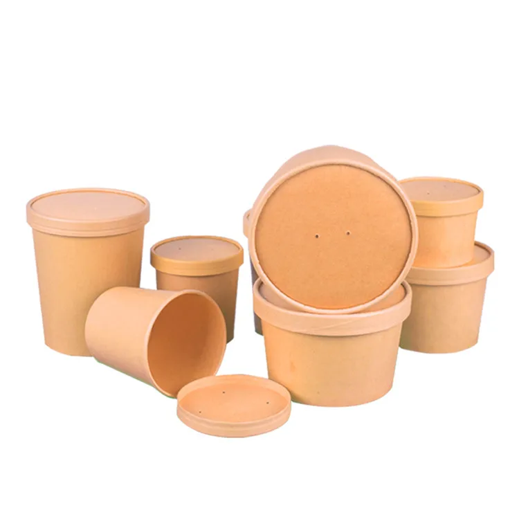 Best Price Superior Printing  Kraft Paper Soup Bowl Cup Food Drink Takeout Mini Friendly Hot Paper Bowls Soup Cup