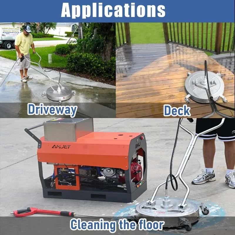 21'Stainless steel surface cleaning machine with wheels and wheels suitable for surface cleaning and marble cleaning