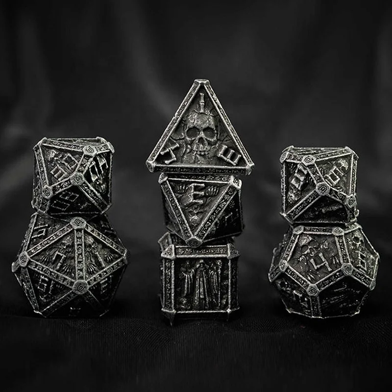 Набор многогранных медных металлических игральных игр Pathfinder 7 шт.
