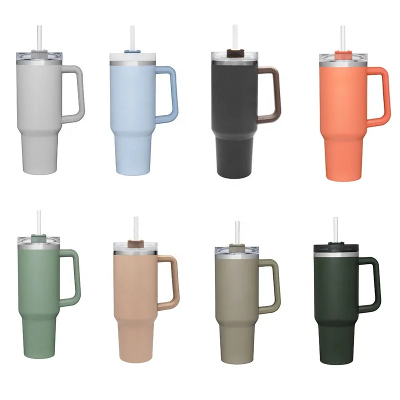 Factory  40OZ Insulated Vacuum Tumbler Double Wall stainless steel Tumbler with handle with lid for outdoor tumbler vaso con asa