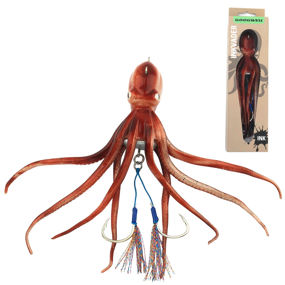 Artificial Squid Skirts Fishing Lure 180-300g Fishing Tackle Trolling Glow Ink  Octopus Plastic Soft Bait Lure