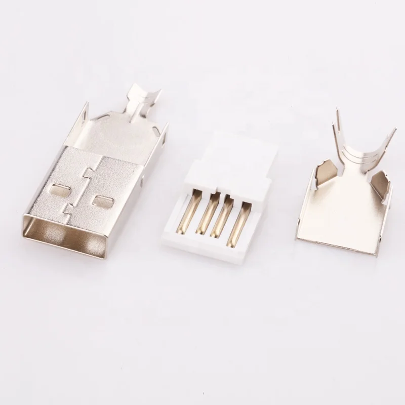 
two part shell usb A connector made of metal 