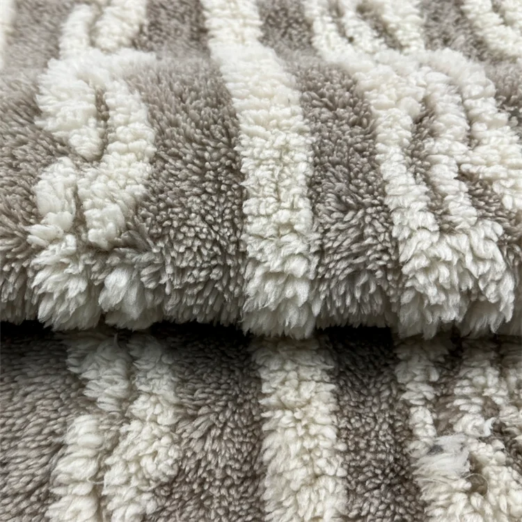 Winter thick sherpa fleece fabrics jacquard fabric for importers