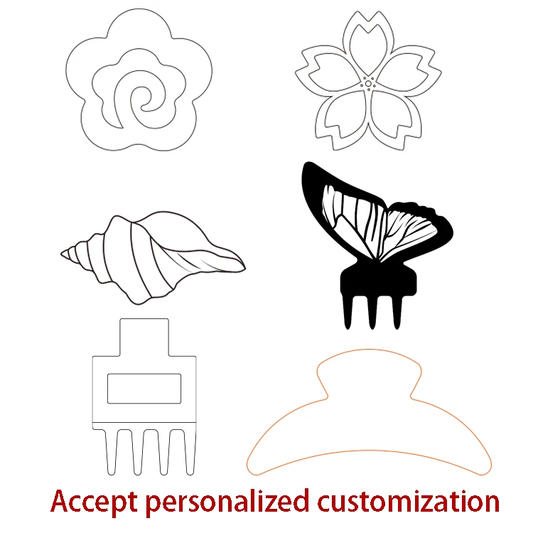 CANYUAN Personalized design 6.6cm custom pattern vase acetate hair clip temperament unique ladies claw clip custom wholesale