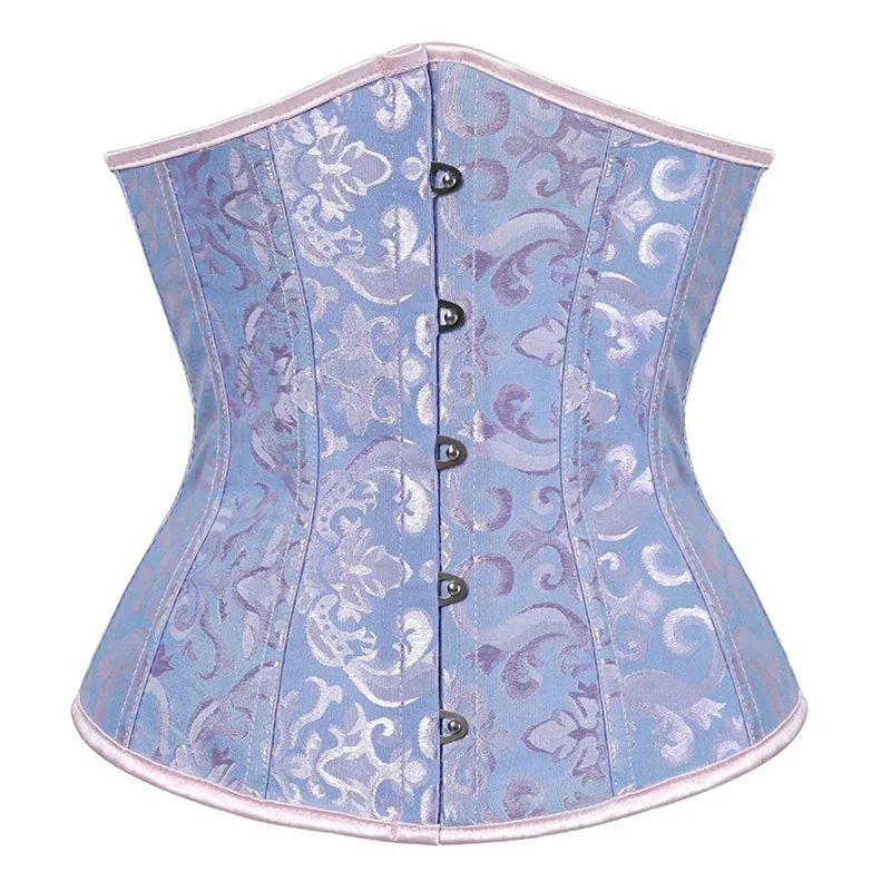 Women Gothic Sexy Satin Underbust Corset Bustier Waist Cincher Slimming Body Shaper Corset Lingerie Plus Size Party Clubwear