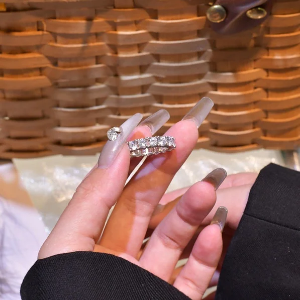 Hot Selling Full Diamond 925 Sterling Silver Ring Fashion Wholesale Jewelry