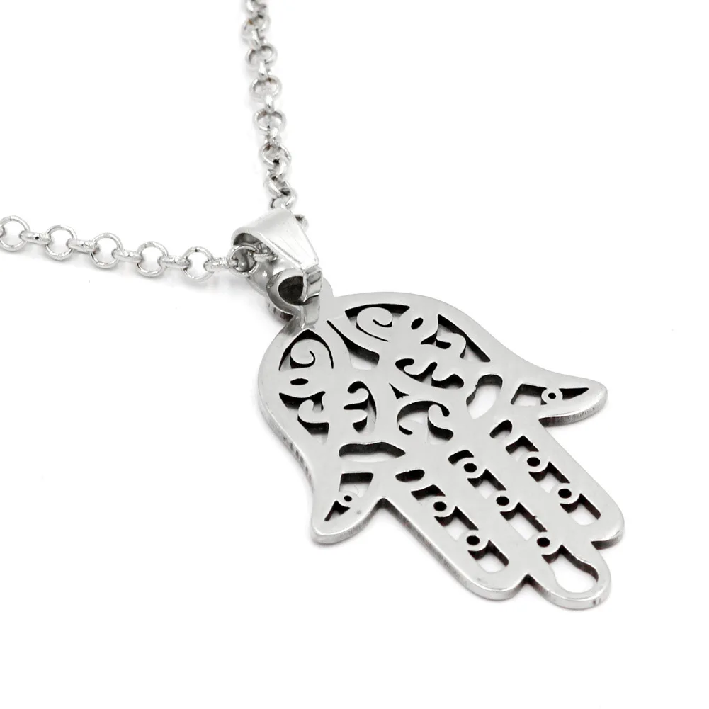 Manufacturers supply stainless steel hollow palm necklace stainless steel jewelry