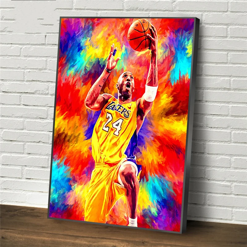 
Modern Sport Canvas Art Posters Oil Paintings on Canvas Basketball Player Wall Art Pictures for Home Room Decor 