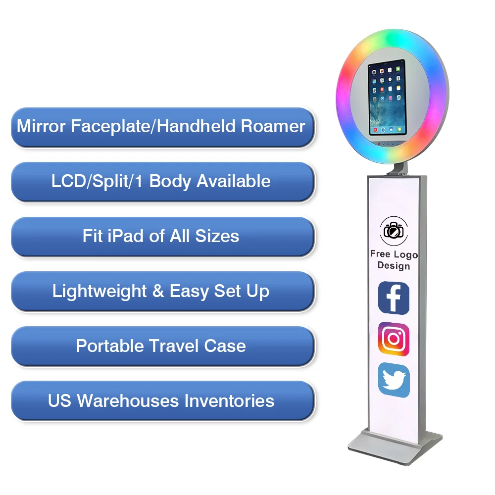 ipad 12.9 photo booth ipad photobooth frames rgb led lights bring ipad photo booth shell with lock case photo booth shell 12.9