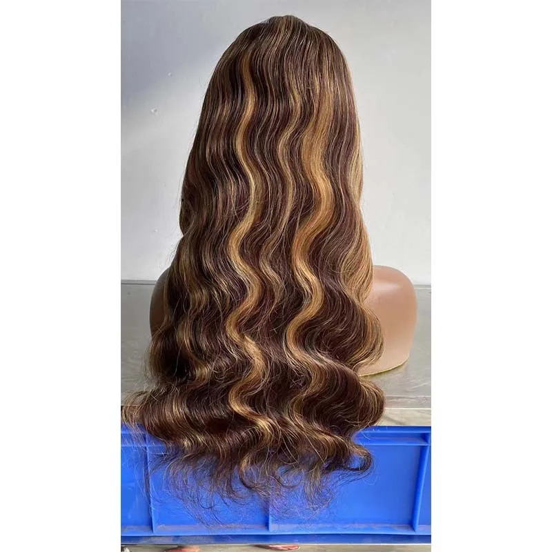 Wholesale Custom Peruvian Wigs With Bangs 200 Density Lace Front Virgin Human Hair Deepwave Remy Human Hair Wig Silk Base Wig