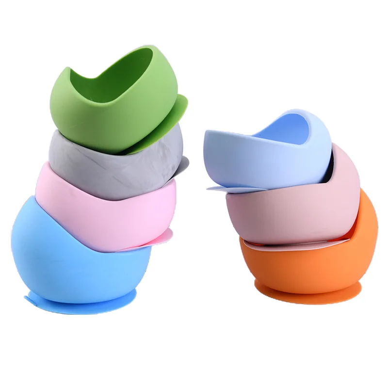 Custom Baby Feeding Food Children Storage Plates Bowl Silicone Portable Microwave Food Container Tableware