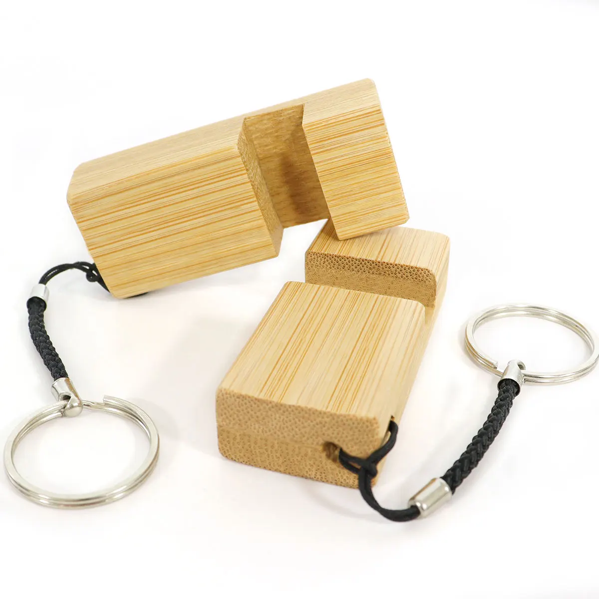portable Engravable Personalized Blank keyring accessories key chain phone standee wood key chains bamboo phone stand holder