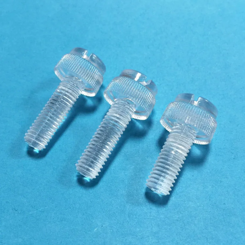 M3 M4 M5 M6 Nylon PC Transparent Slotted Round Knurled Head Acrylic Environmental Protection Plastic Thumb Screw