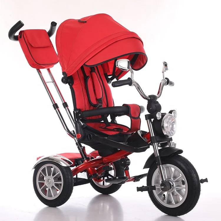 2022  New air tyre tricycle rotatable seat kids trike factory hot selling tricycle model with music with light factory price