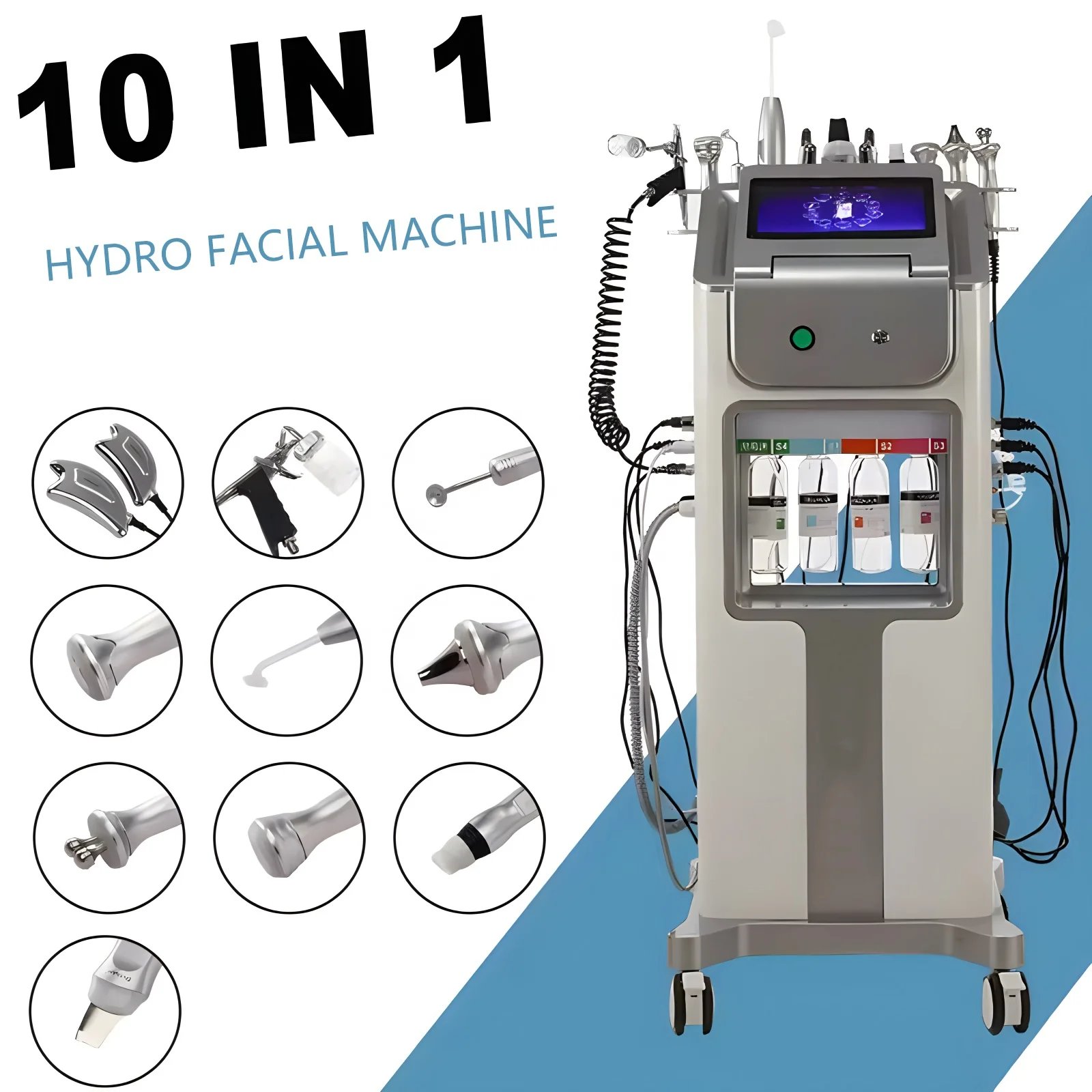Beauty Salon Equipment Skin Wrinkle Remove Hydro Oxygen 10 In 1 Diamond Dermabrasion Jet Peel Machine Hydro Care Facial Machine