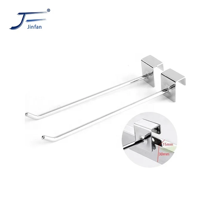 Wholesale Customized  steel wire chrome plated supermarket groove slot slat back panel board display hanger hook