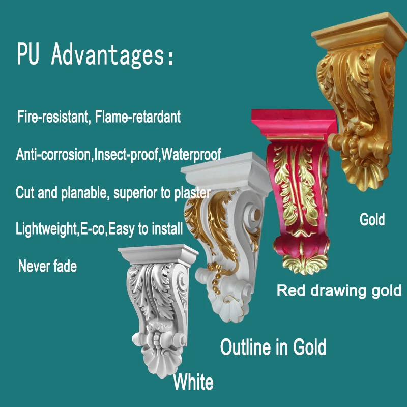 Wholesale cheap price rigid polyurethane foam polyurethane wood corbels for decoration lion corbel home decorative