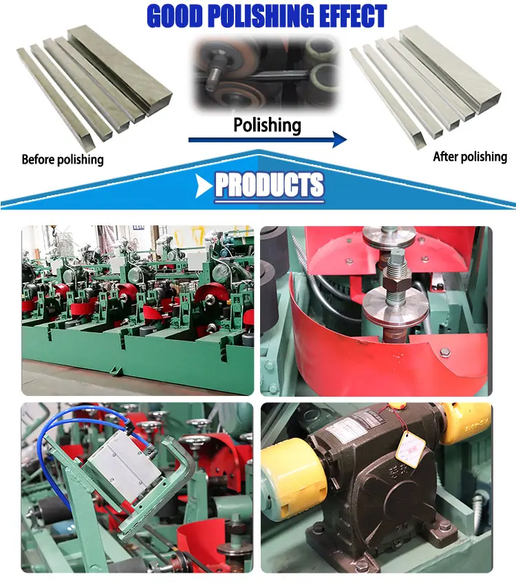 Steel Box Tube Pipe Polishing Machinery Square Pipe Polishing Machine