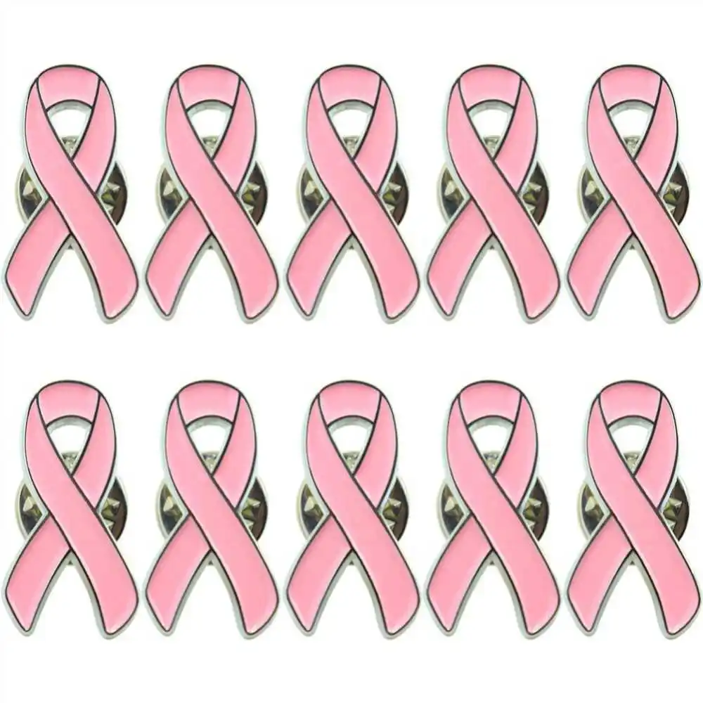 Large Flat Pink Ribbon Pins Breast Cancer Awareness Pins for Breast Cancer Awareness