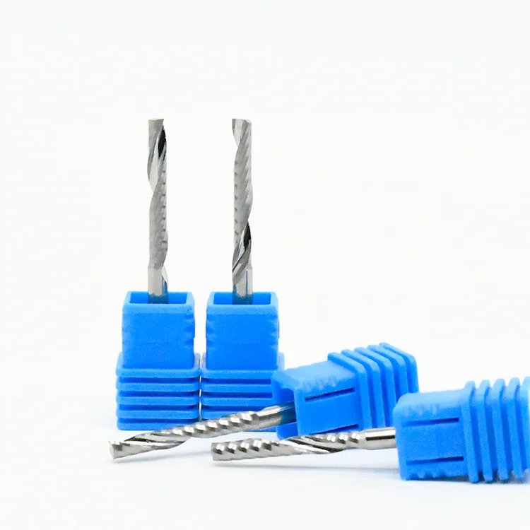 3.175mm 4mm shank single flute router bit for wood PVC ACP   plastic cutting spiral milling cutter fresa single flute endmill