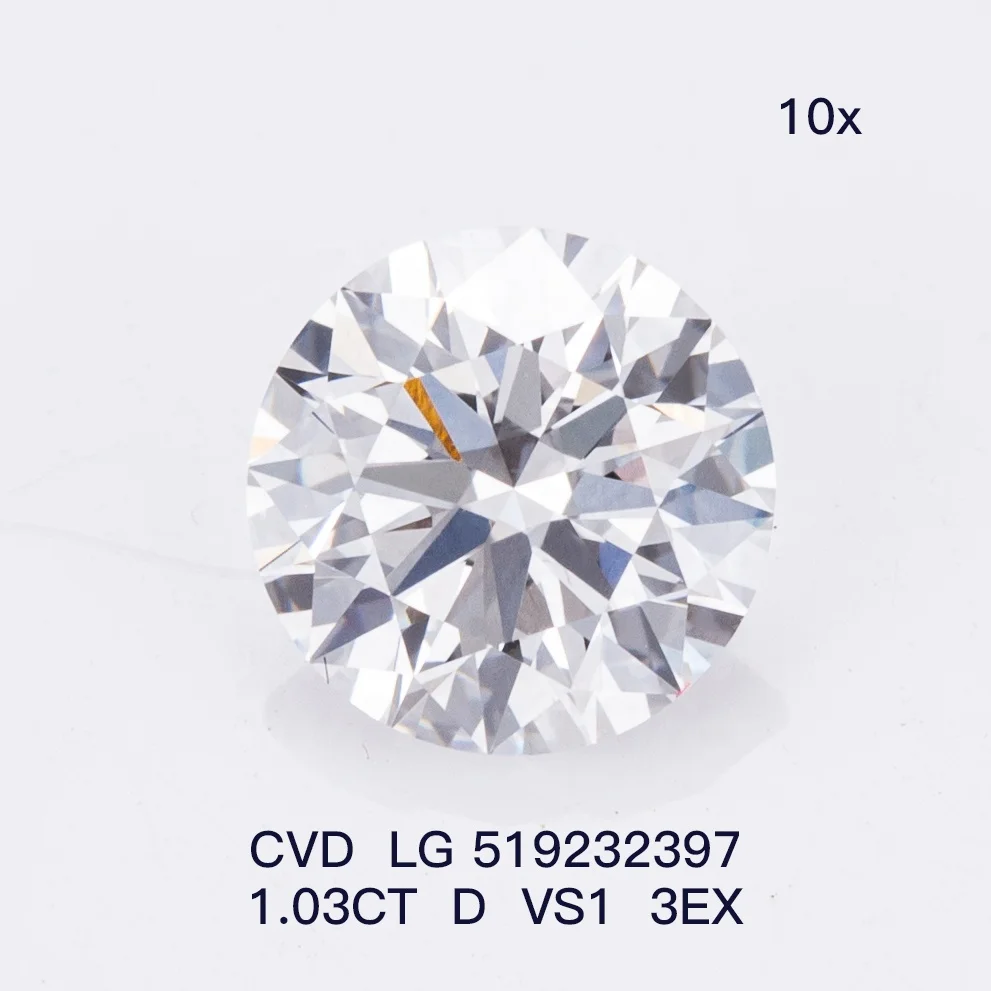 Goldstones Super White Lab Created 1ct Diamond 1.03ct D VS1 CVD Diamond Lab Grown Diamond