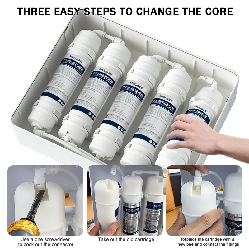 Quality Under Sink Water Filter System 5 Stage Ultrafiltration UF Undersink Water Filter 0.01 Micron Removes Bad Taste & Odor