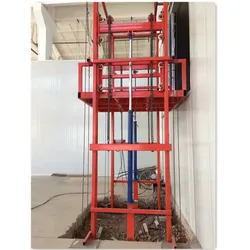Hydraulic warehouse stationary lead guide rail small vertical cargo lift freight elevator