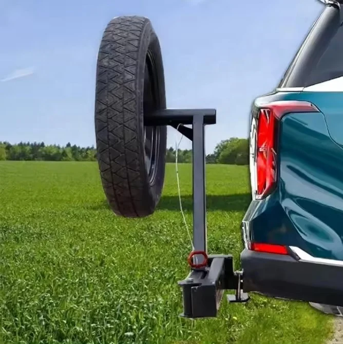 Heavy Duty Hitch Spare Tire Carrier for Toyota 2025 Off road hunting with 50X50 Receiver with semi-trailer for  lc j 100