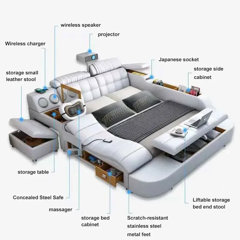 Multifunctional wireless audio electric massage thermal massage bed designer bed massage bed