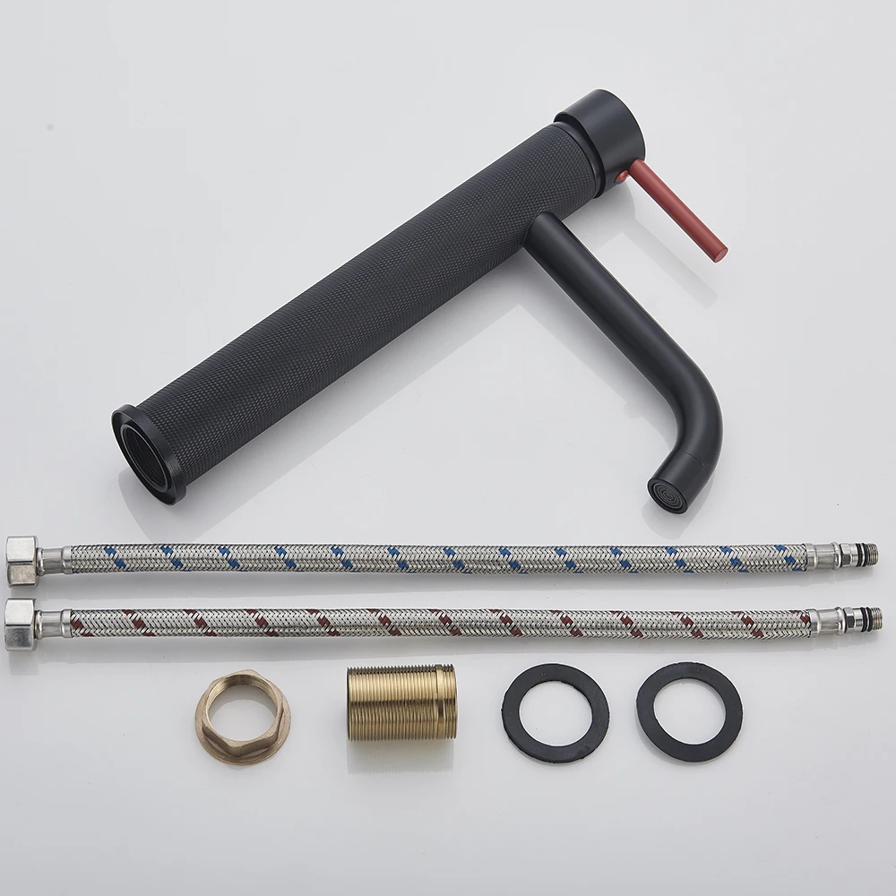 
Tall Basin Sink Faucet Matte Black Slim Bathroom Washbasin Water Mixer Tap Hot Cold Water Basin Crane Tap Bathroom Tap 