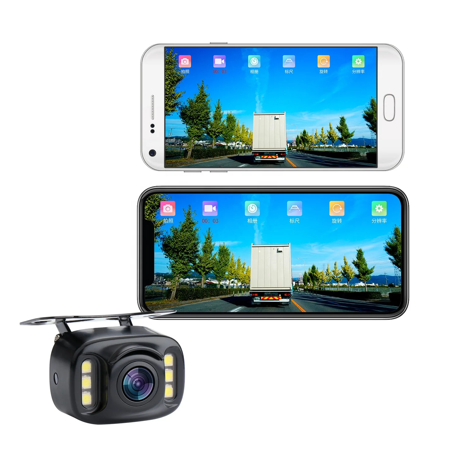 In Stock Perfect Angle Phone APP Smartphone Tablet Android IOS Wifi APP Wireless Backup Rear Front View Camera