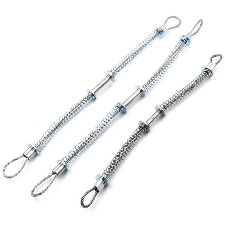 Safety tension spring galvanized steel wire whipcheck sling cable with hose