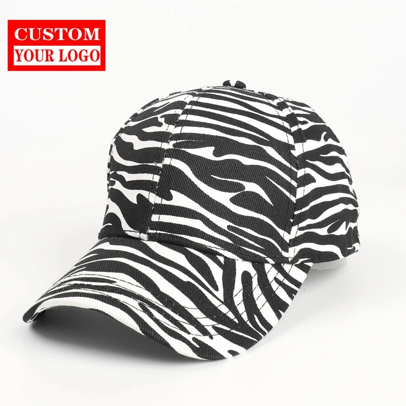 Colorful Leopard Custom Digital Silk Screen dtf Logo Printed Baseball Cap