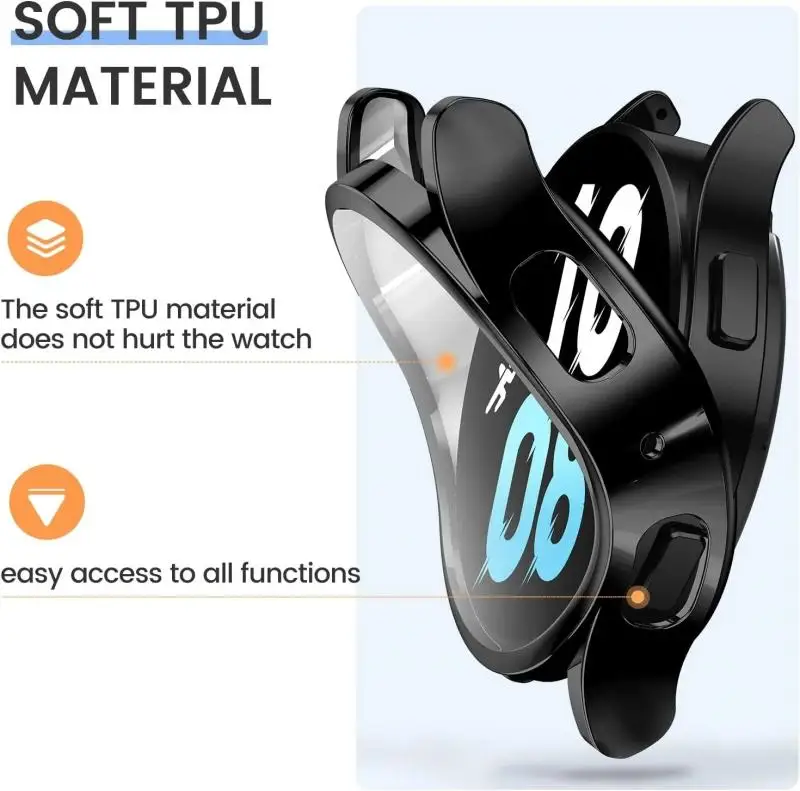Soft TPU Watch Case for Samsung Galaxy Watch 7 40mm 44mm Full Cover Screen Protector Case Bumper for Galaxy Watch 7 Accessories