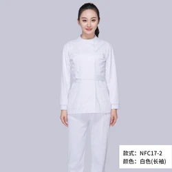 Private hospital high-end nurse uniform fashionable maternity  nurse white uniform designs in stock uniformes