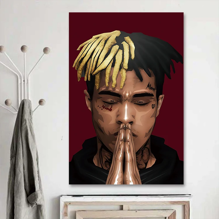 Rap star XXXTentacion Hip-Hop culture  picture print on canvas and poster wall art pop painting for room and home decoration