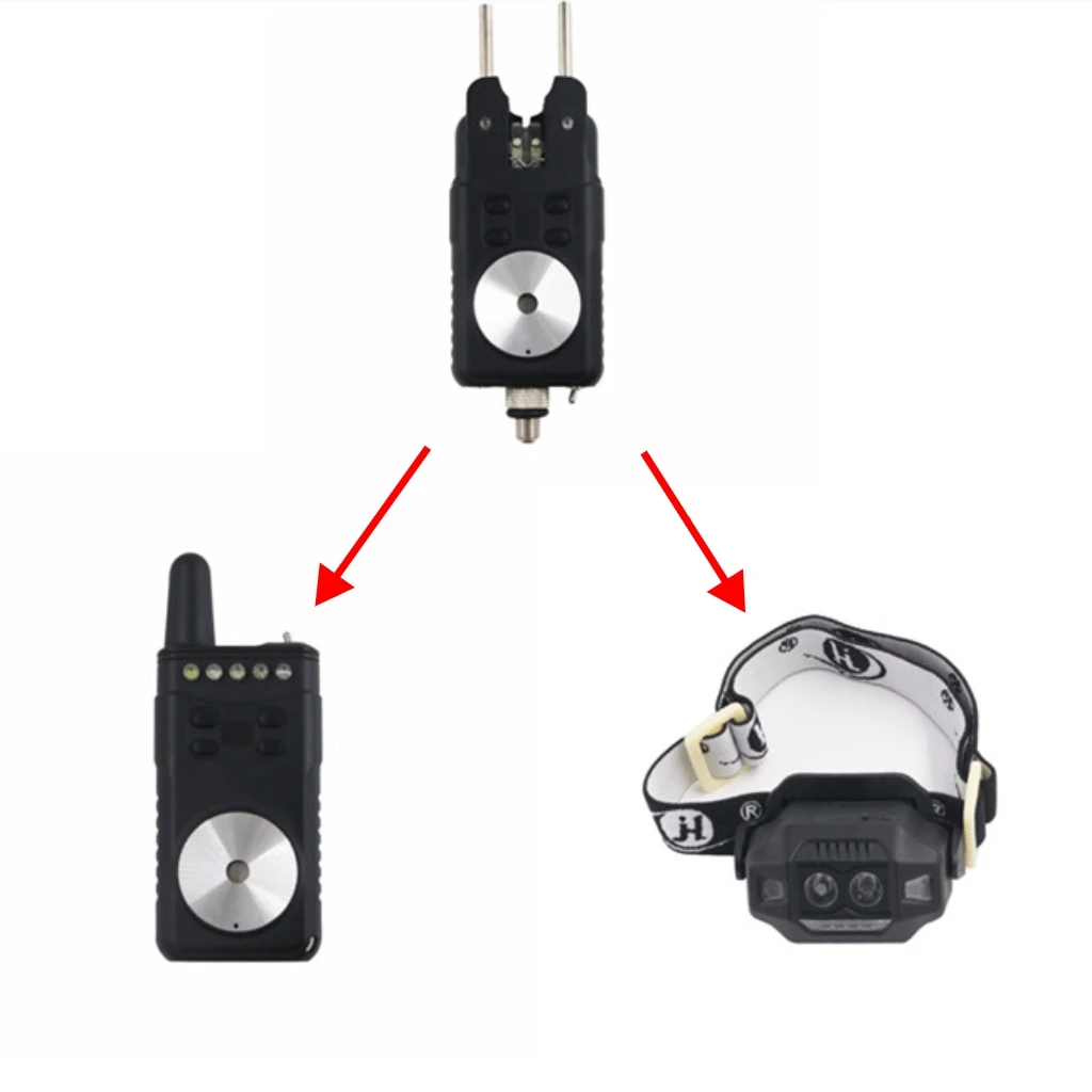 JZH-RF Black 698HT 3+1+1 High-sensitive European-style Wireless Waterproof  Durable  Fishing Bite Alarm Indicator Set
