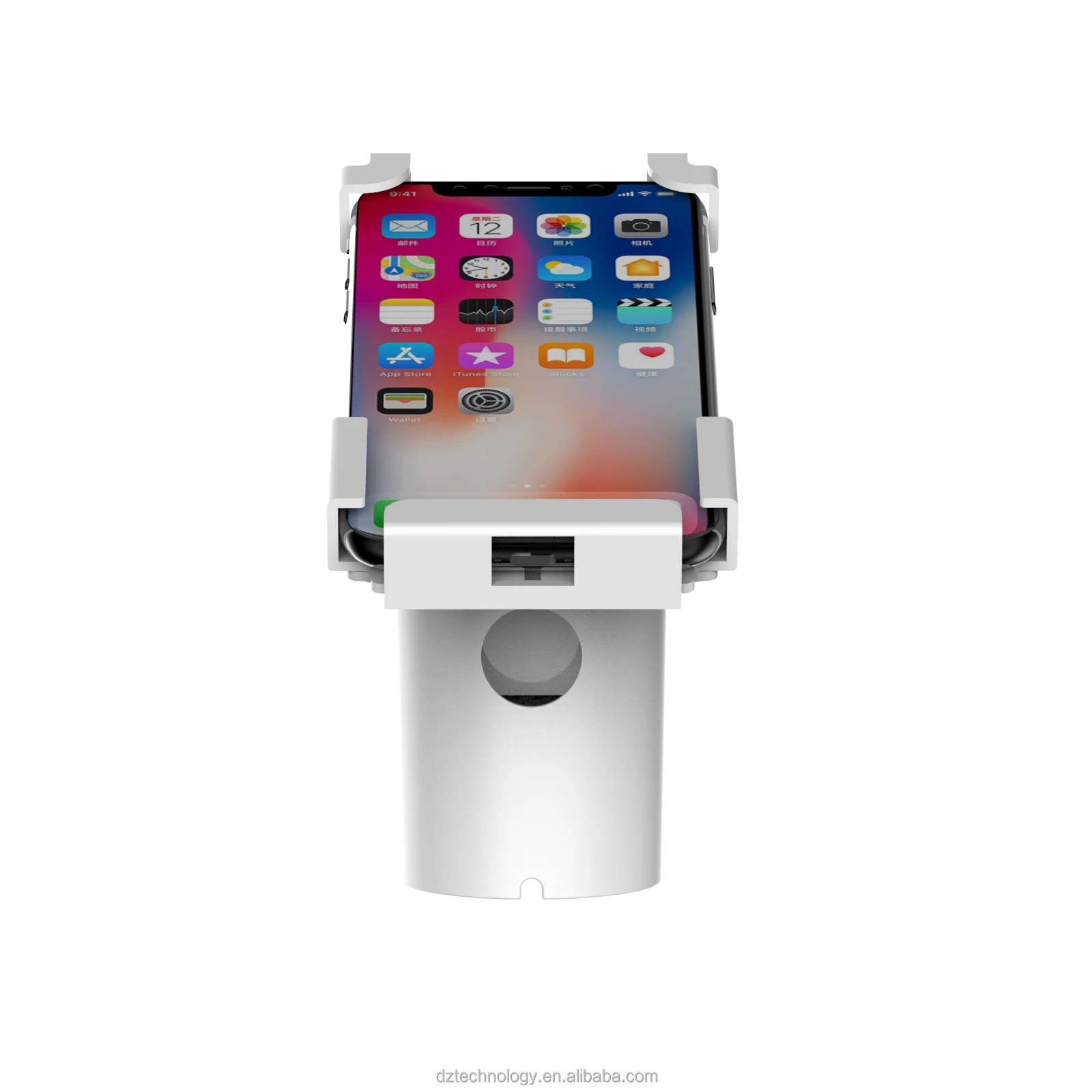 A108  Mobile Phone Security Display Stand With Clamp Cellphone Anti Theft Holder Burglar Alarm System